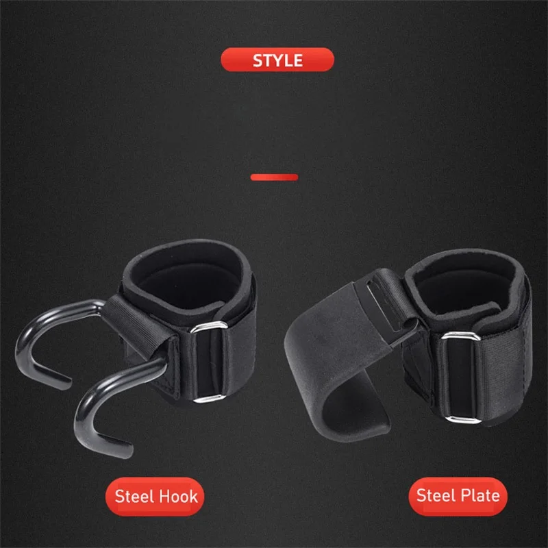Description Picture 4 of item1PC Weight Lifting Hooks Hand-Bar Wrist Straps Gym Fitness Hook Weight Strap Pull-Ups Power Lifting Gloves For Weight Training