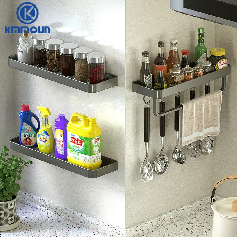 Bathroom Shelf Shampoo Holder Kitchen Storage Rack Bathroom Hardware Space Aluminum Shower Room Accessory Grey Color storage rack bathroom shelf shower shelf bathroom storage shelf storage shelf bathroom accessories shower rack bathroom corner shelf shampoo rack floating shelves