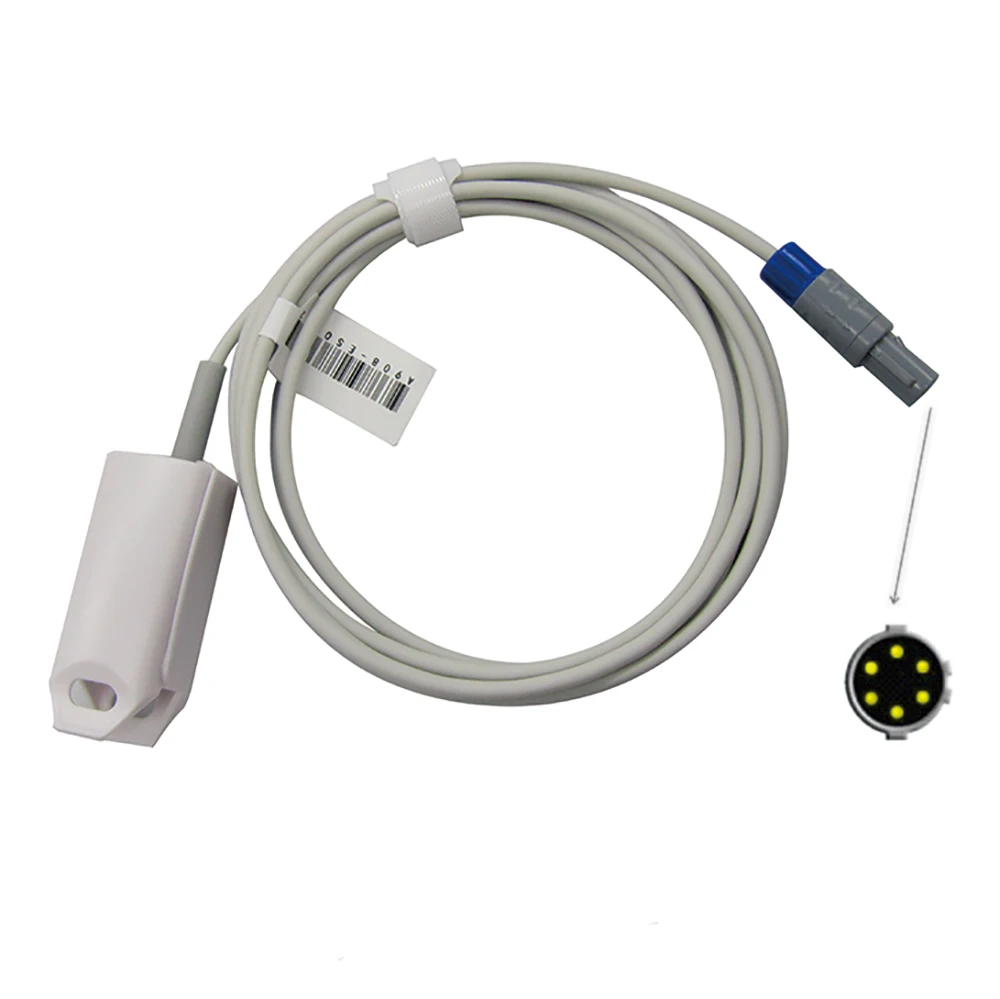 

Compatible with HUATENG 6 Pin Double Slot, SPO2 Probe Sensor for Monitor, Blood Oxygen Sensor, Vital Signs Data Monitoring