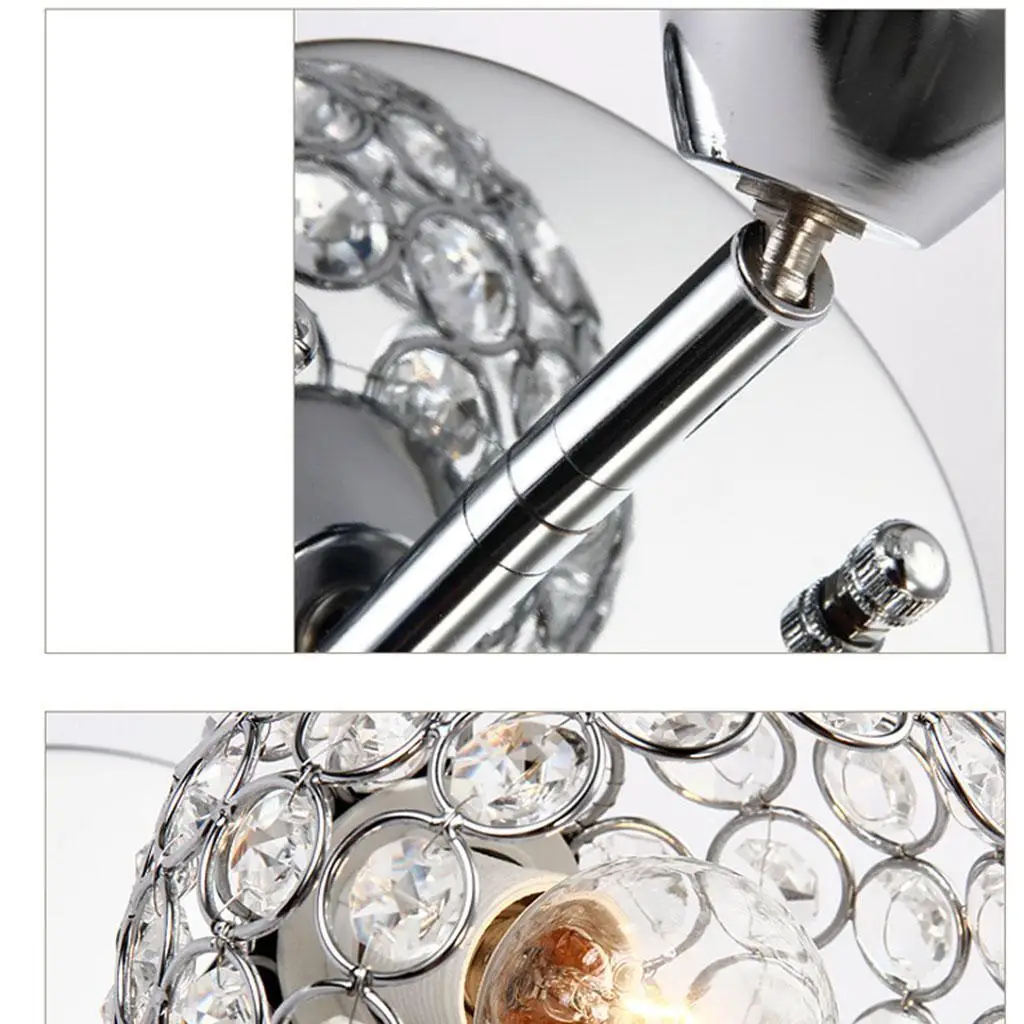 

Декоративная стеклянная настенная лампа E27, бра серебристого цвета для прикроватного коридора, тип 1