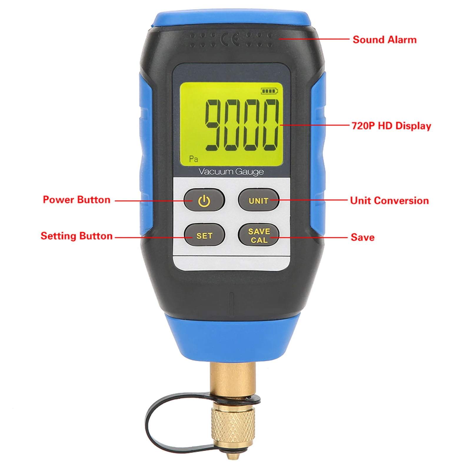 Vacuum Gauge VMV-1 High Precision Digital Vacuum Gauge for Atmospheric Environment 0-50&deg;C High Precision Digital