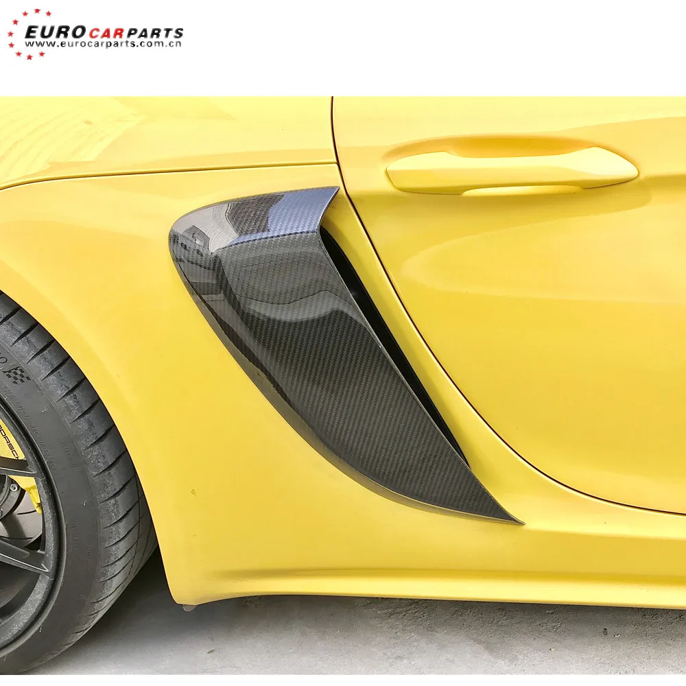 

718 боковые вентиляционные отверстия для POR 718 2017-2019 года, вентиляционные отверстия для задних крыльев из сухого углеродного волокна GT4, стильные вентиляционные отверстия для крыльев 718, непосредственно