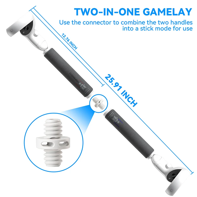 Hibloks vr Espada para Oculus Quest Long Stick Lidar com Sabre de Luz Dupla Extensão Grips Stand Golf Game Rod vr Jogos Acessórios - Image 3
