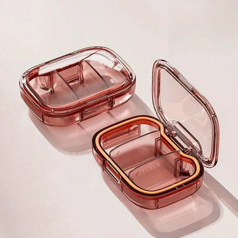 Portable Mini Medicine Pills Box 3 Compartment Drug Storage Box Pills Dispenser Pill Organizer Transparent Small Container