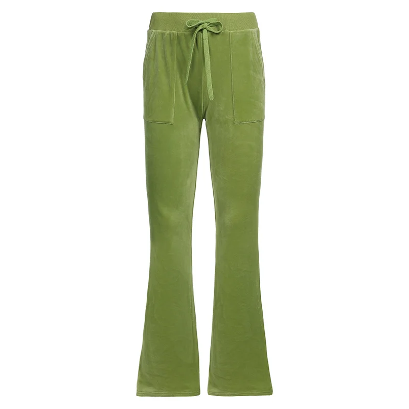 Low-waist Micro-elastic Pants Fashion Trend Micro-speaker Flocked Trousers