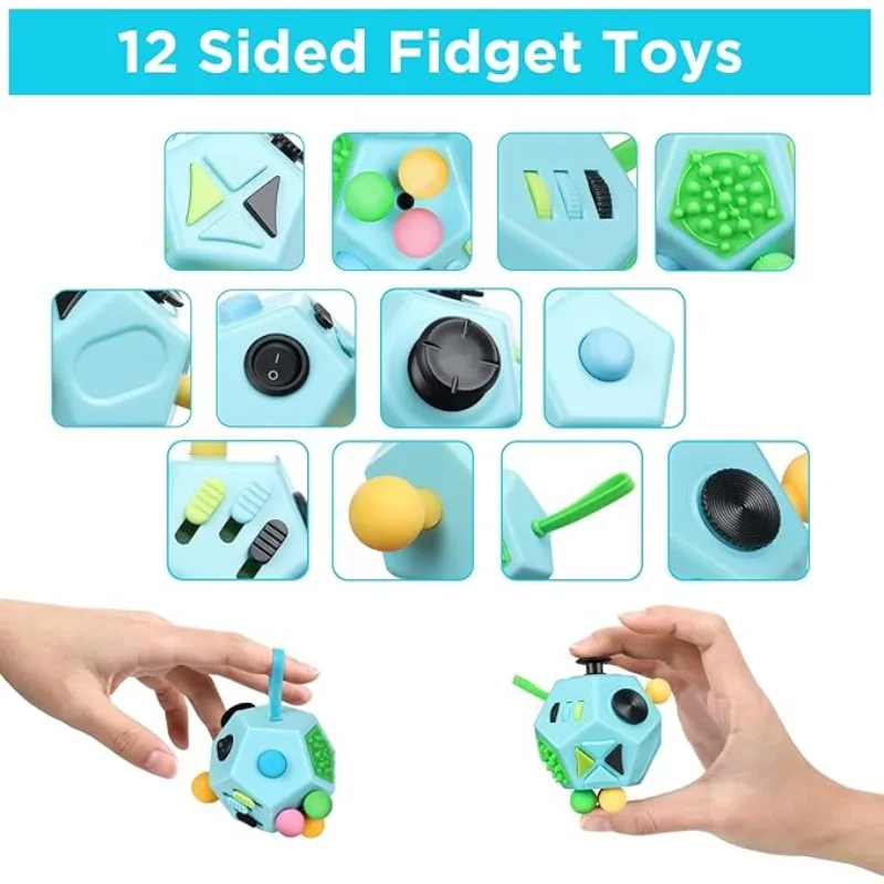 1PCS Dodecagon Fidget Toys Cube Fidget Dice EDC Toys Relieves Stress Anxiety Anti Depression Easy To Carry for Adults Kids
