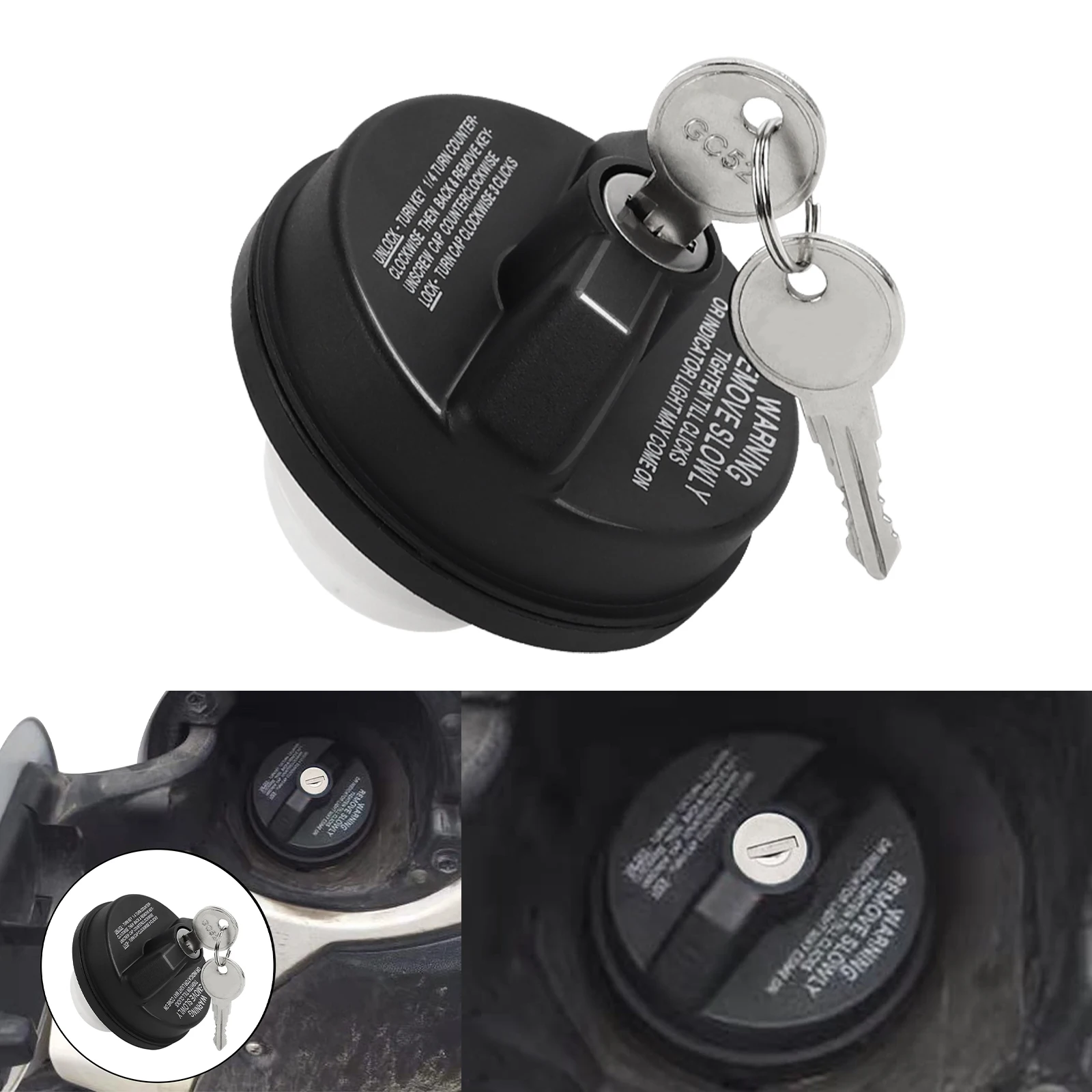 Fuel Cap 77300-47020 Locking Gas W/Keys For Chevy Toyota Tacoma Ford Nissan Honda GMC Infiniti Mazda Buick Cadillac