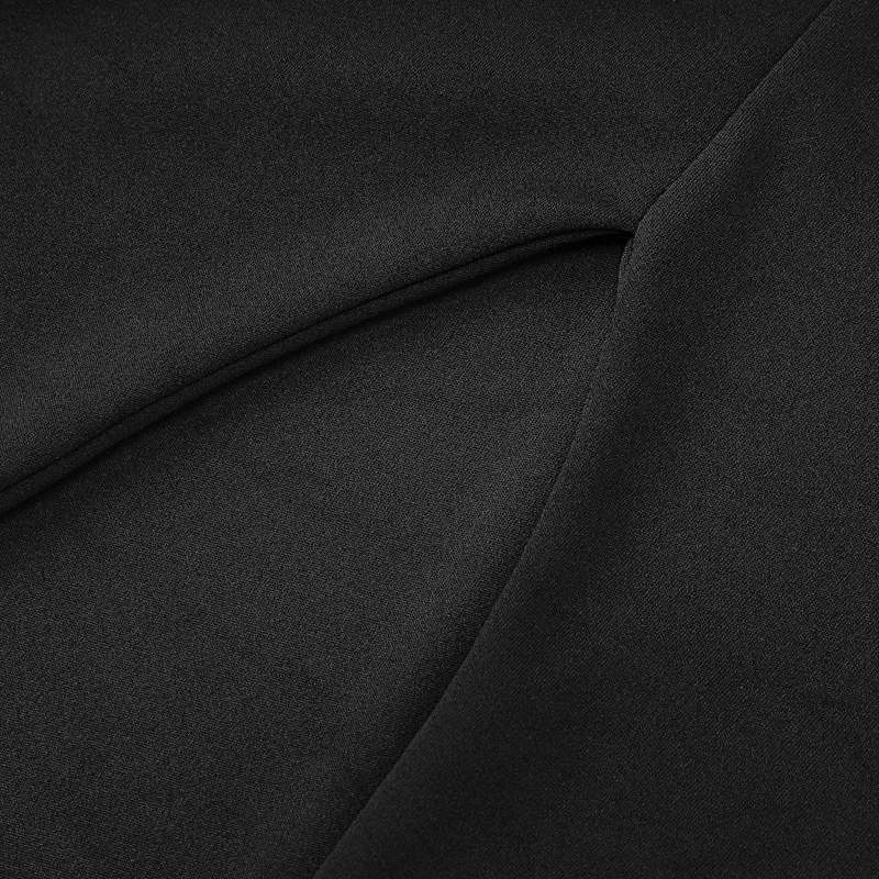 Black V-Neck Hollow Out Maxi Dress Women's Sexy Slim High Split Long Sleeve Party Dress Fashion See-Through Long Dress New