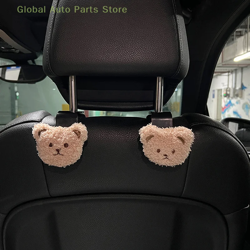 

Креативная задняя часть автомобильного сиденья, милый плюшевый медведь, кукла, крючок внутри автомобиля с декоративной пластиковой подвеской, Финишный крючок для хранения
