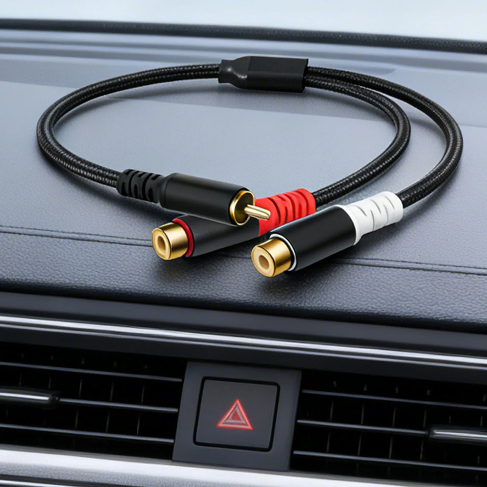 RCA 케이블 24CM RCA-Aux 케이블 3.5mm 남성-2RCA 여성 어댑터 (헤드폰, MP3, 태블릿, 스피커 H용)