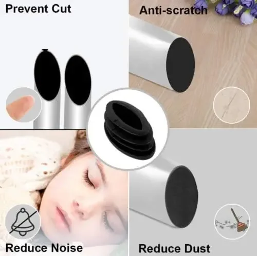 Oval Chair End Caps 50/100pcs Tubing Plug Cap Furniture Oval Pads Silicone Chair Leg Cap For Desk Protector Leveling Feet System