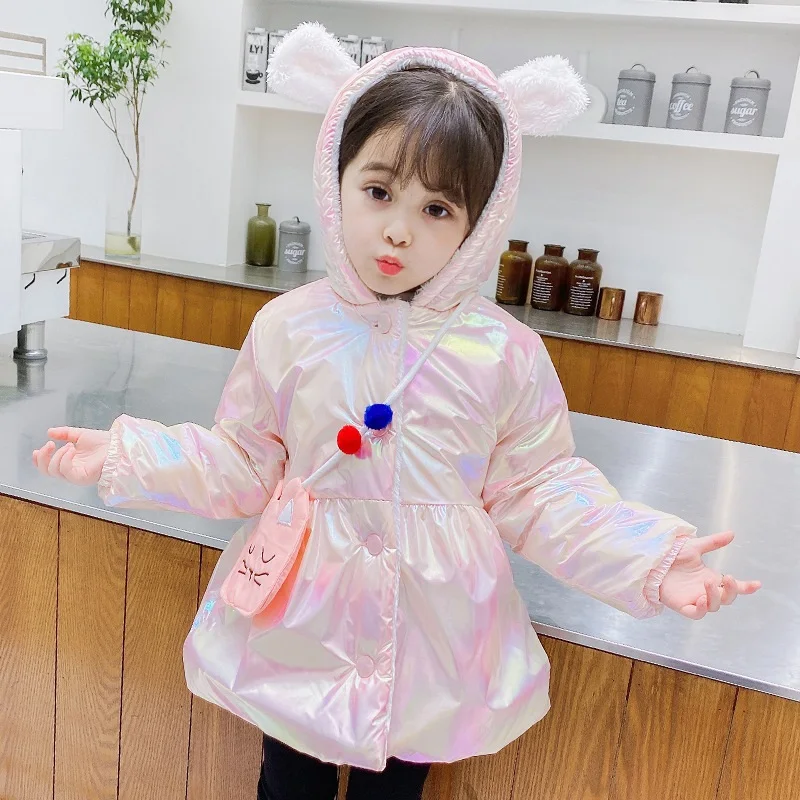 Baby Winter Cotton Coat Fleece Thickened Jacket For Girls Children's Overalls Warm Kids Snowsuit Clothes Shiny Toddler Costume