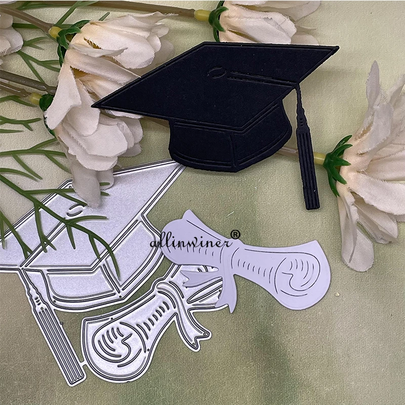 Graduation hat certificate Metal Cutting Dies Stencils For DIY