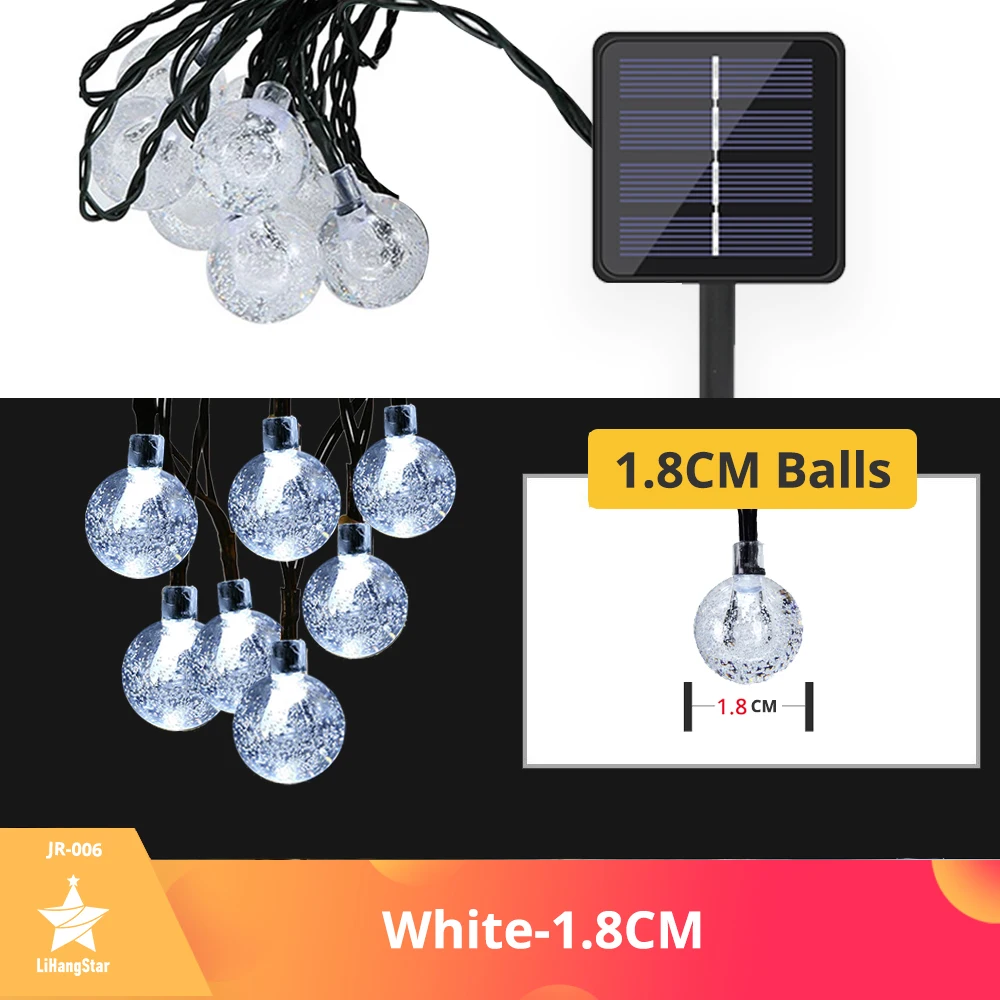 solar lighting system Solar String Lights Outdoor LED Crystal Ball Lights 8 Patterns Waterproof String Lights Fairy Lights Garden Christmas Decoration solar garden lights decorative Solar Lamps