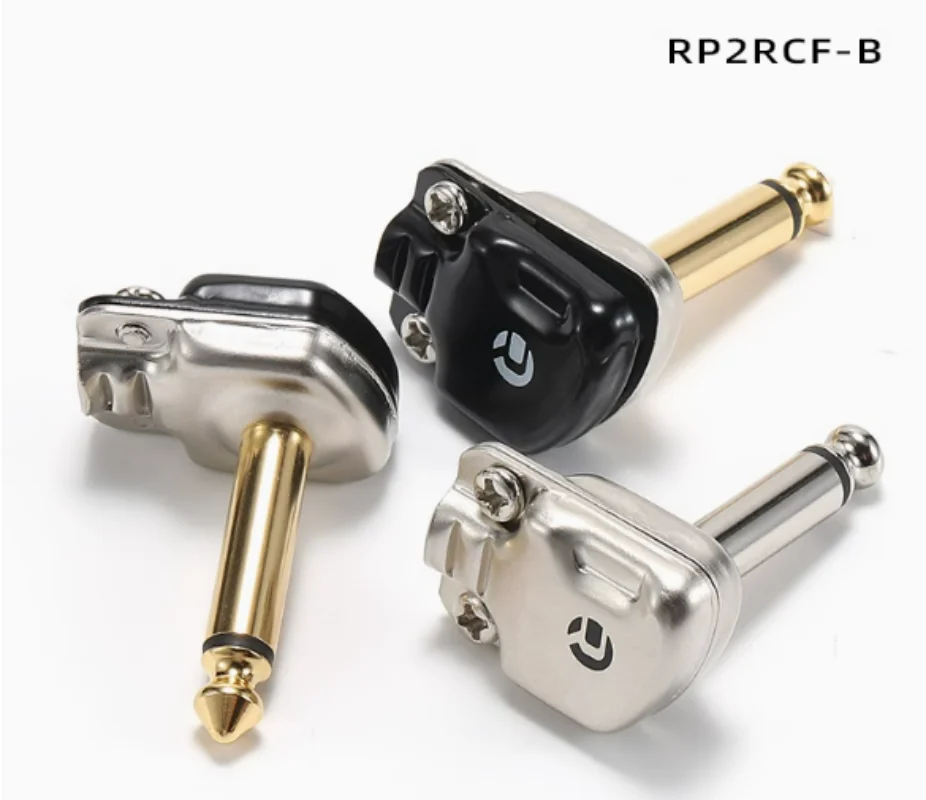 20ชิ้นแบน6.35มิลลิเมตรมุมขวาเชื่อมต่อ, RP2RCF-Bสองคอร์ข้อศอกกีตาร์สายปลั๊กเสียง 1