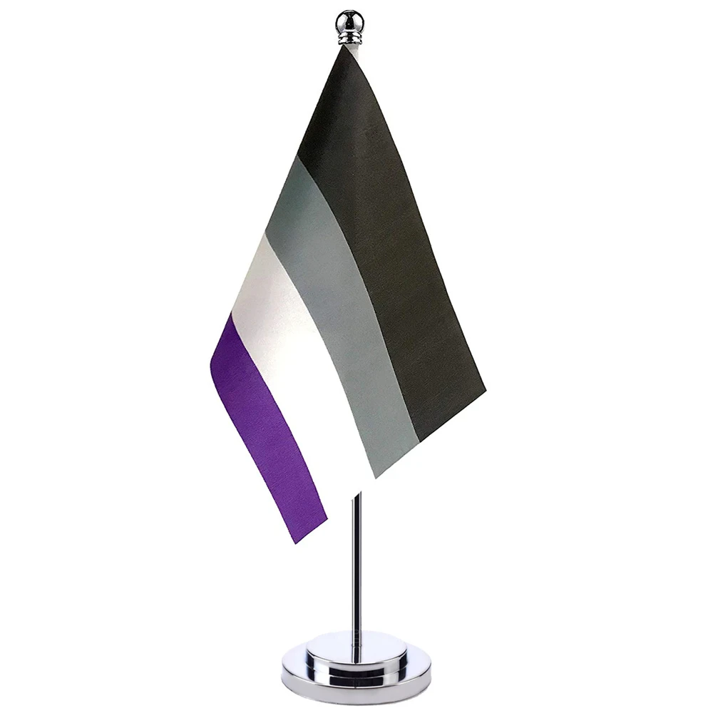 

14x21cm Office Desk Stand Asexual Pride Rainbow Small Banner Meet Meeting Room Boardroom Table Hanging LGBT Rainbow Flags