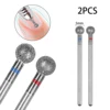 2PCS Diamond Cuticle Clean Ball Head Nail Bit for Electric Machine Perfect for Gel Polishing Acrylic Manicure Pedicure Cuticle 1