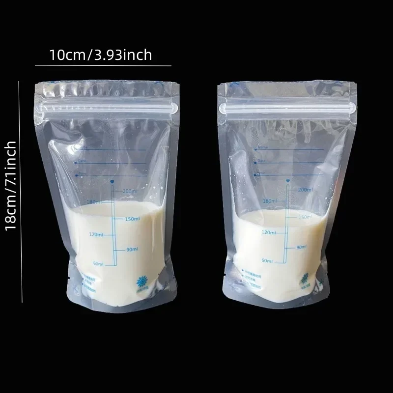 30Pcs 200ml Baby Food Breast Milk Bag BPA Free Baby Safe Feeding Bag Feeding Breast Pump Save Part 4