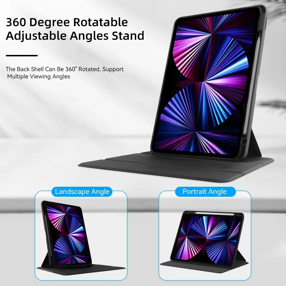 Acrylic 360° Rotating Tablet Case with Pencil Holder