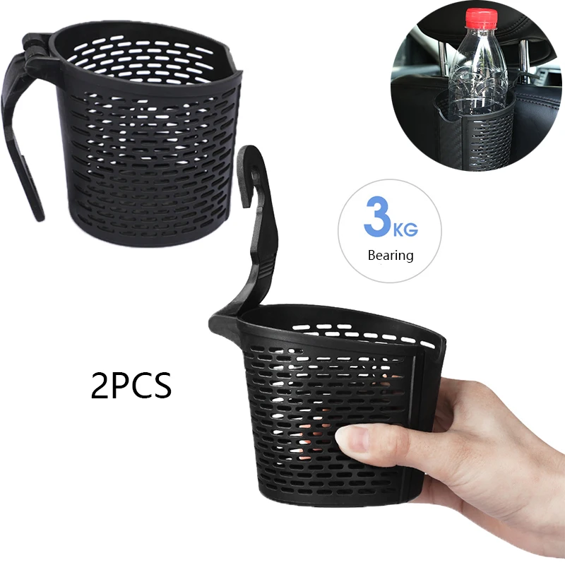 

2PCS Car Cup Holder Back Seat Hook Hanging Mount Drink Container for Truck Auto Interior Water Bottle Storage Holders Organizer