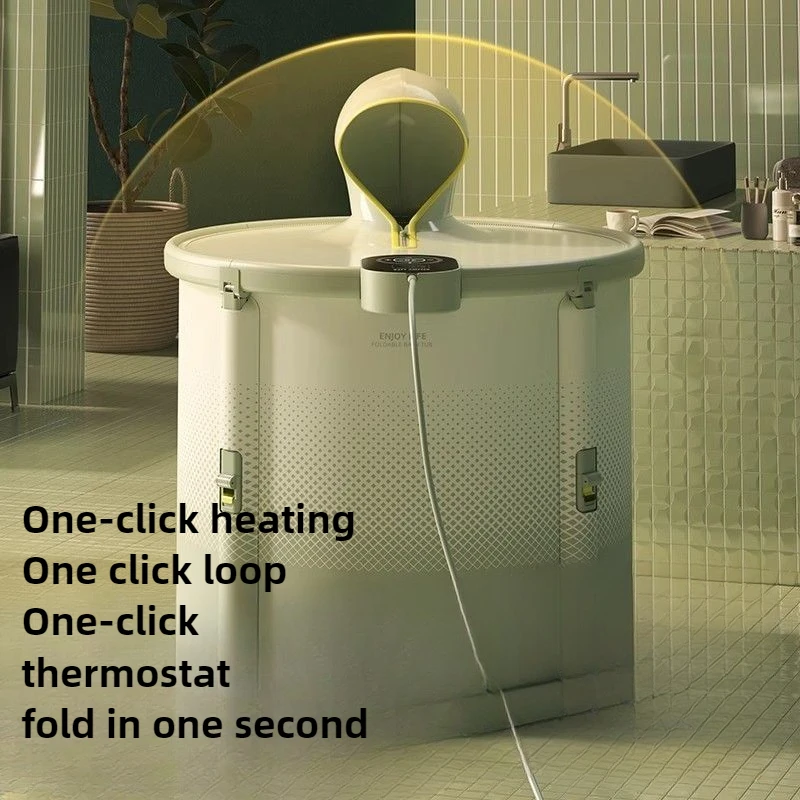 220V Constant Temperature Heating Bath Bucket Foldable Bath Bucket Children and Adults Sweat Sauna Heating