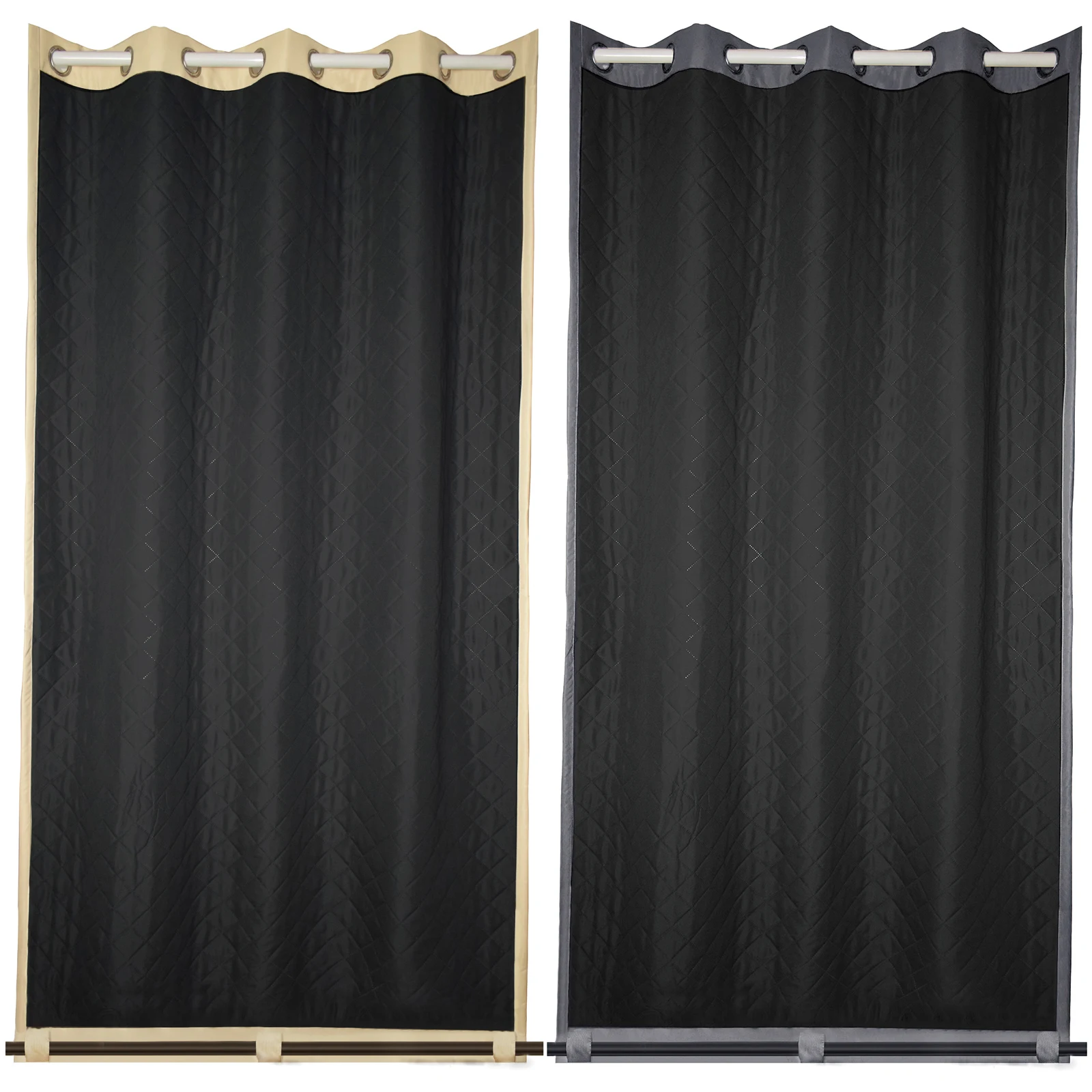 Description Picture 2 of itemThick Blackout Curtains Drapes Thermal Patio Waterproof Outdoor Curtains Windproof Quilted Heavy Duty Winter Curtains Pergola