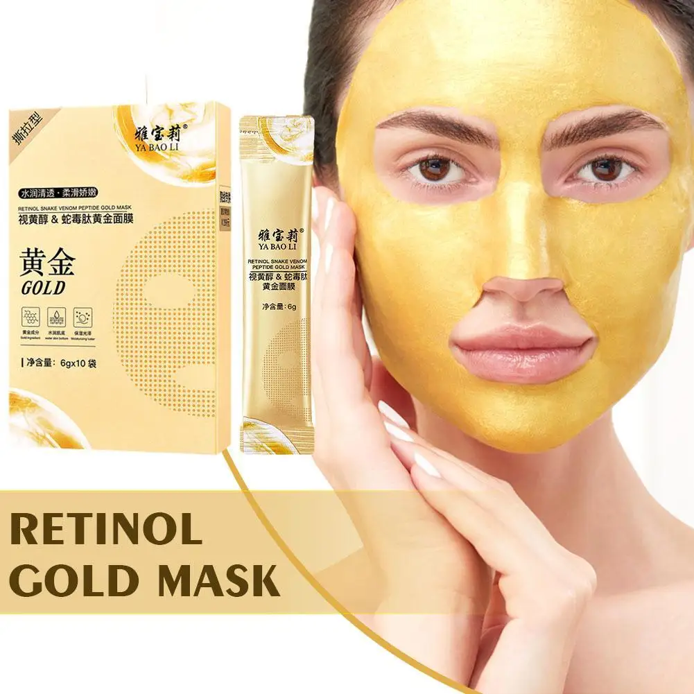 

Retinol Snake Peptide Gold Mask Improve Skin Dullness,Firmness Brighten Face Skin Hydrating Moisturizing Apply Mask Cream