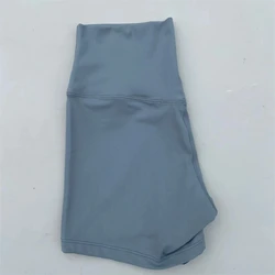 Women's High Waist Athletic Yoga Shorts - Sexy Solid Color, Squat-Proof Fitness Wear - S (Carbon blue)