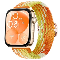 Nylon Braided Loop Strap - Adjustable Elastic Wristband for Smartwatch  Accessories (Fragrant orange)