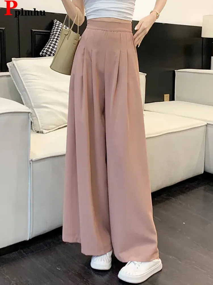 

Casual High Waist Culotte Pants Womens Baggy Elegant Wide Leg Straight Trousers New Korean Fashion Spodnie Oversized Sweatpants