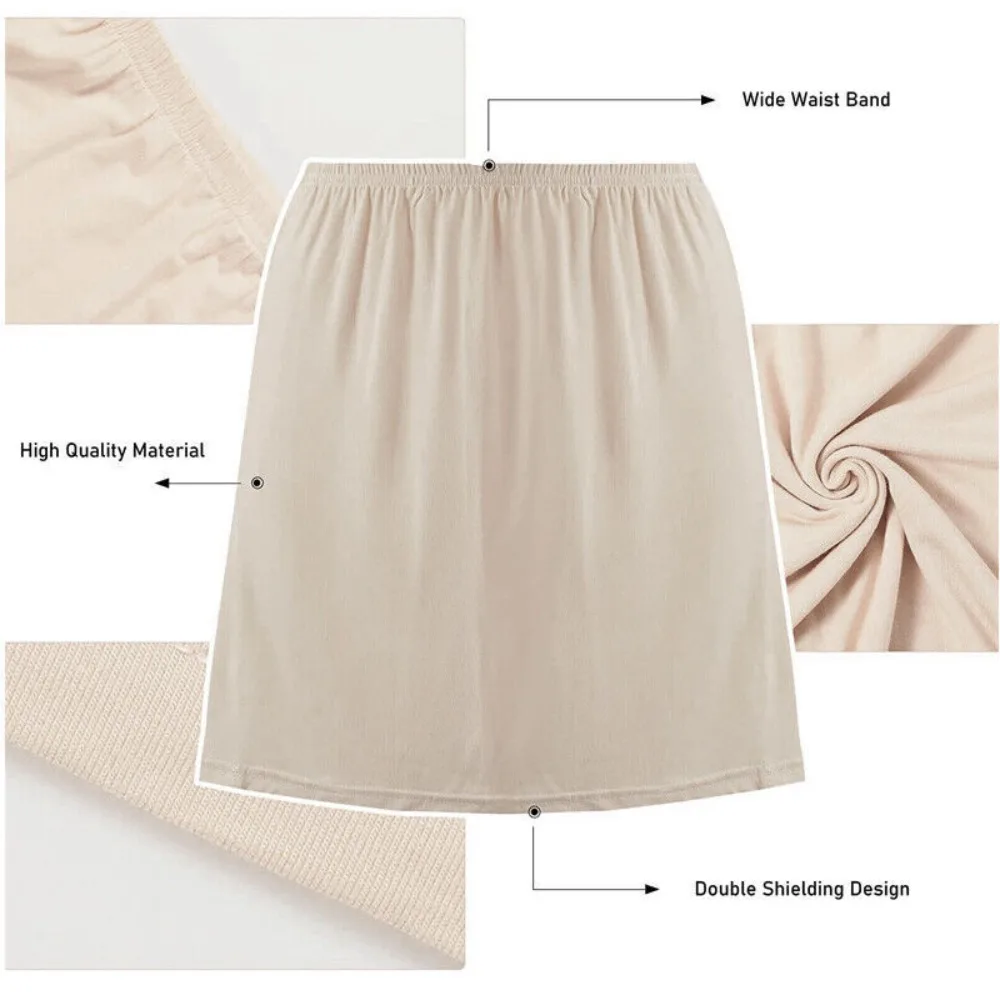 2023 New Women Satin Half Slip Underskirt Petticoat Under Dress Mini Skirt  Safety Skirt Female Loose Anti-exposure Safety Skirts