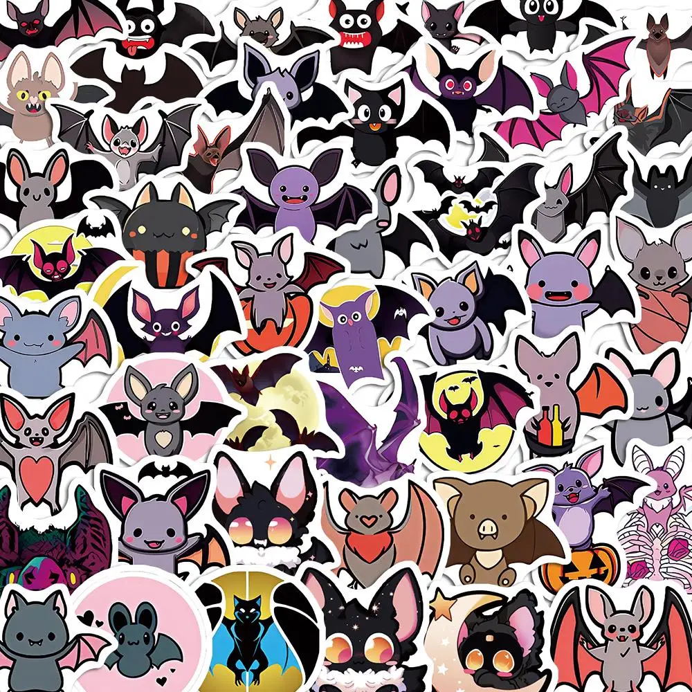 10/51PCS Bat Halloween Cartoon  Stickers Pack DIY Skateboard Motorcycle Suitcase Stationery Decals Decor Phone Laptop Toys