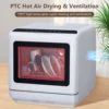 Portable Dishwasher,Countertop Dishwasher with 5L Water Tank,5 Programs, Dual Sprays,149℉ High Temp & Air Dry, Mini Dishwasher 4