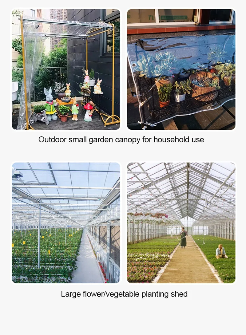0,35/0,55 MM PVC Transparent Regendicht Tuch Wasserdichte Zaun Garten Pflanze Schuppen Lkw Regenschutz Outdoor Plane Haustier Haus abdeckung – Detail 9