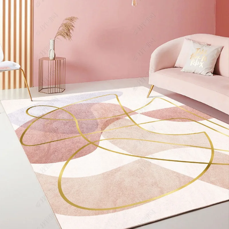 

Nordic Light Luxury Living Room Carpet Geometric Abstract Rug Non-slip and Dirt-resistant Entrance Mat Modern Home Bedroom Rugs