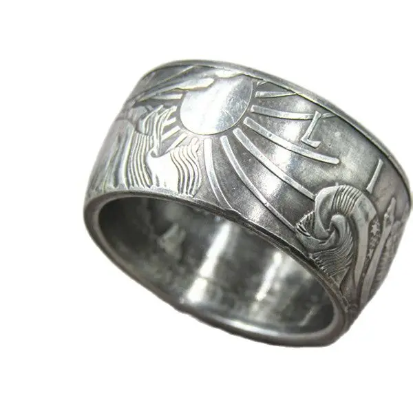 

90% Silver US 2020 Walking Dollar Coin Ring Handcrafted US Size 8-16