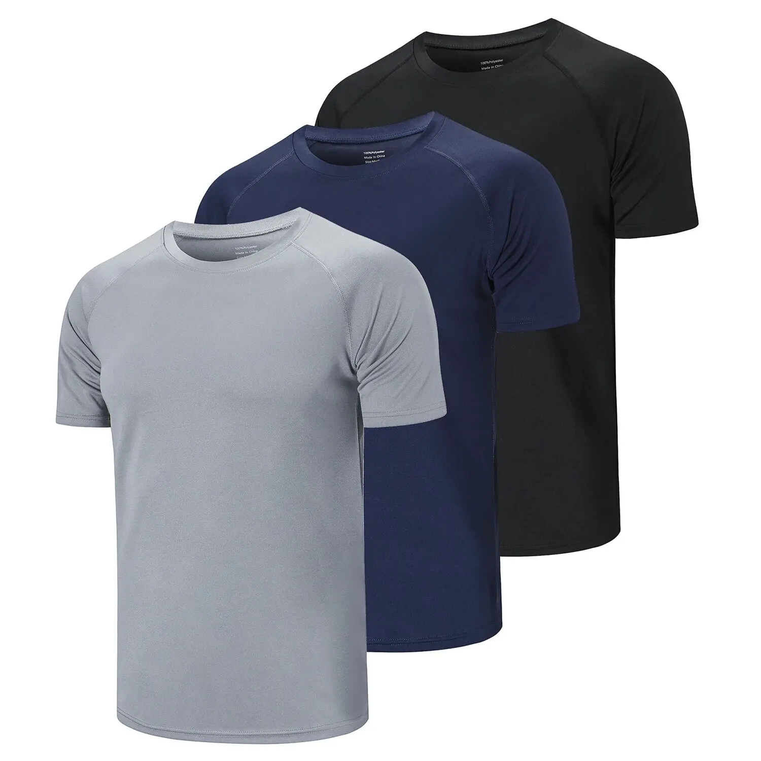 Aliexpress Collection Zengvee 3 Pack Mens Running Shirts, Workout Top Uomo Sport Fitness Shirts Gym Top Uomo Girocollo