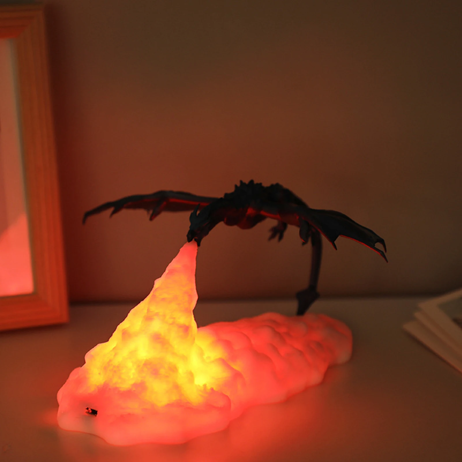 

3D Printed Dragon Night Light LED Night Lamps for Home Best Gifts for Kids Household Products Fire Dragon Ice Dragon Decorative