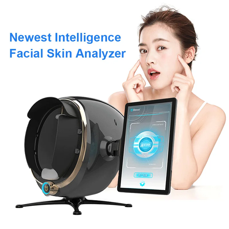 Dropshipping 3D Magic Mirror Facial Skin Analyzer Home and Salon Use Face Analysis Scanner with Pad Acne Wrinkle Detector 2022