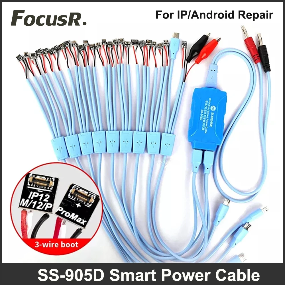 

SUNSHINE SS-905D V7.0 Service DC Power Supply Current Testing Cable For iPhone 6G~13 Mini Pro Max Android Boot Control Line Tool