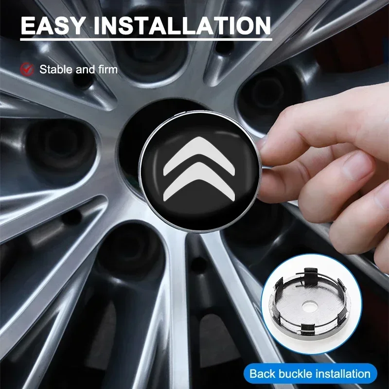 Car Wheel Center Hub Center Cap Rim Hub Dustproof Cover Emblemem 60mm 4pcs For Citroen C1 C3 C4 Grand Picasso C4L C5 C6 C8 VTS wheel center caps