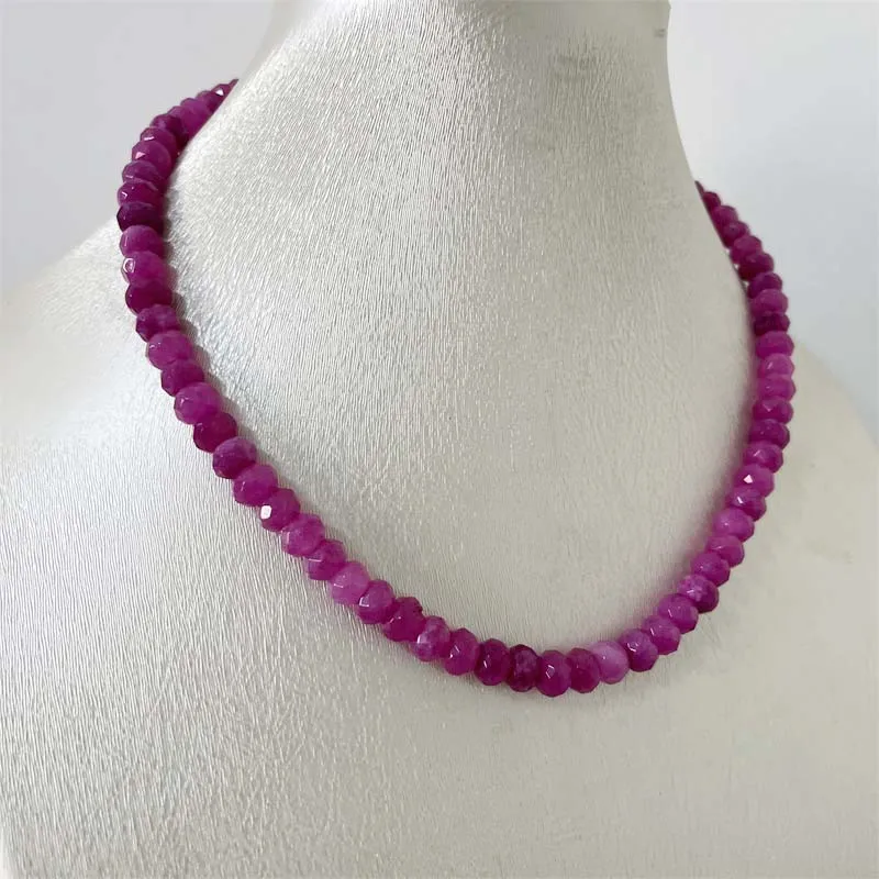 Ожерелье из натурального камня рубеллита с гранями 5*8 мм, бразильские розовые и красные бусины, женский роскошный драгоценный камень, бижутерия из нефрита для йоги для женщин