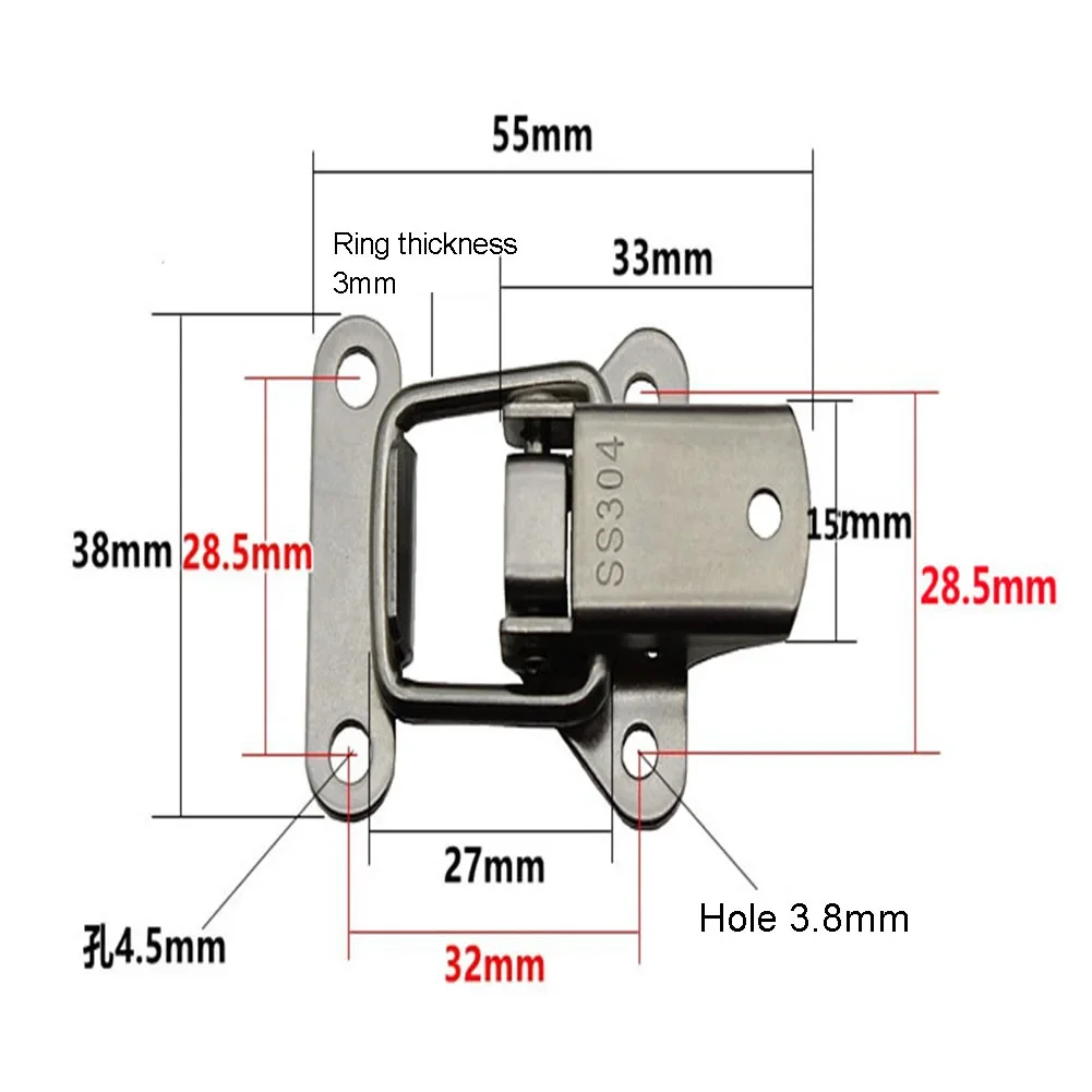 304 Stainless Steel Cabinet Latch Hasp Toolbox Toggle Lock Hasp Toggle Latch Clamps Box Clasp Buckle Trunk 4Pcs toggle latches jewelry box hasps