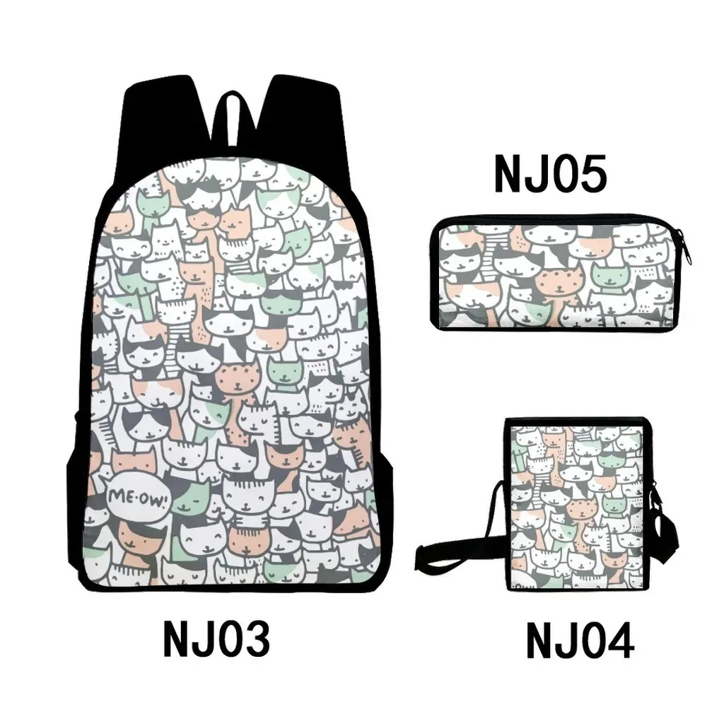 3d printing backpack for laptop, 3pcs/set, for school, laptop, backpack, shoulder bag, case, harajuku, popular, cool