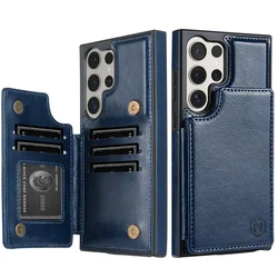 Premium RFID Blocking Leather Wallet Case with Anti - Theft Magnetic Protection - Galaxy S24 FE (Blue)