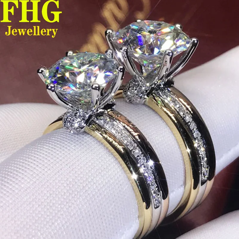 

1 2 3 4 5 Carat Solid Au375 9K White Gold Ring DVVS1 Moissanite Diamonds Round Shape Wedding Party Engagement Anniversary