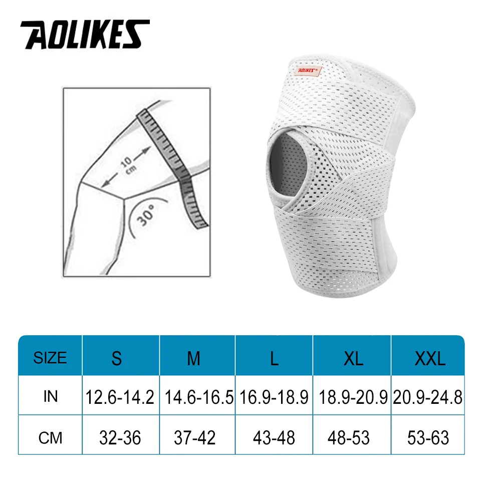 Knee Brace Knee Pain Compression Support Air Mesh Fabric Side Stabilizers ACL Arthritis Relief 1PCS