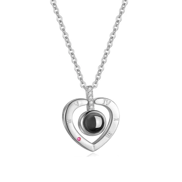 Exclusive 100 Languages I Love You Heart Projection Necklace 6