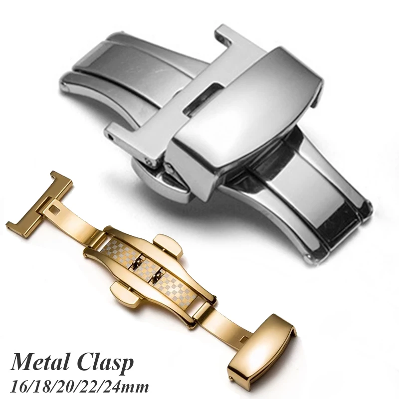 Stainless Steel Butterfly Buckle Polished Button Watch Clasps 16mm 18mm 20mm 22mm 24mm Watchbands Clasp Watch Accessories watch buckle clasp watch buckle