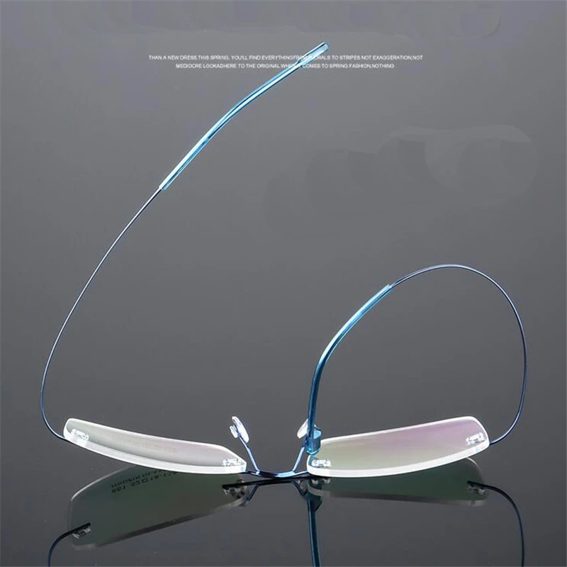 -1.0 -1.5 To -4.0 Ultralight Coating Frameless Finished Myopia Glasses Men Women Rimless Stainless Steel Leg Nearsight Glasses